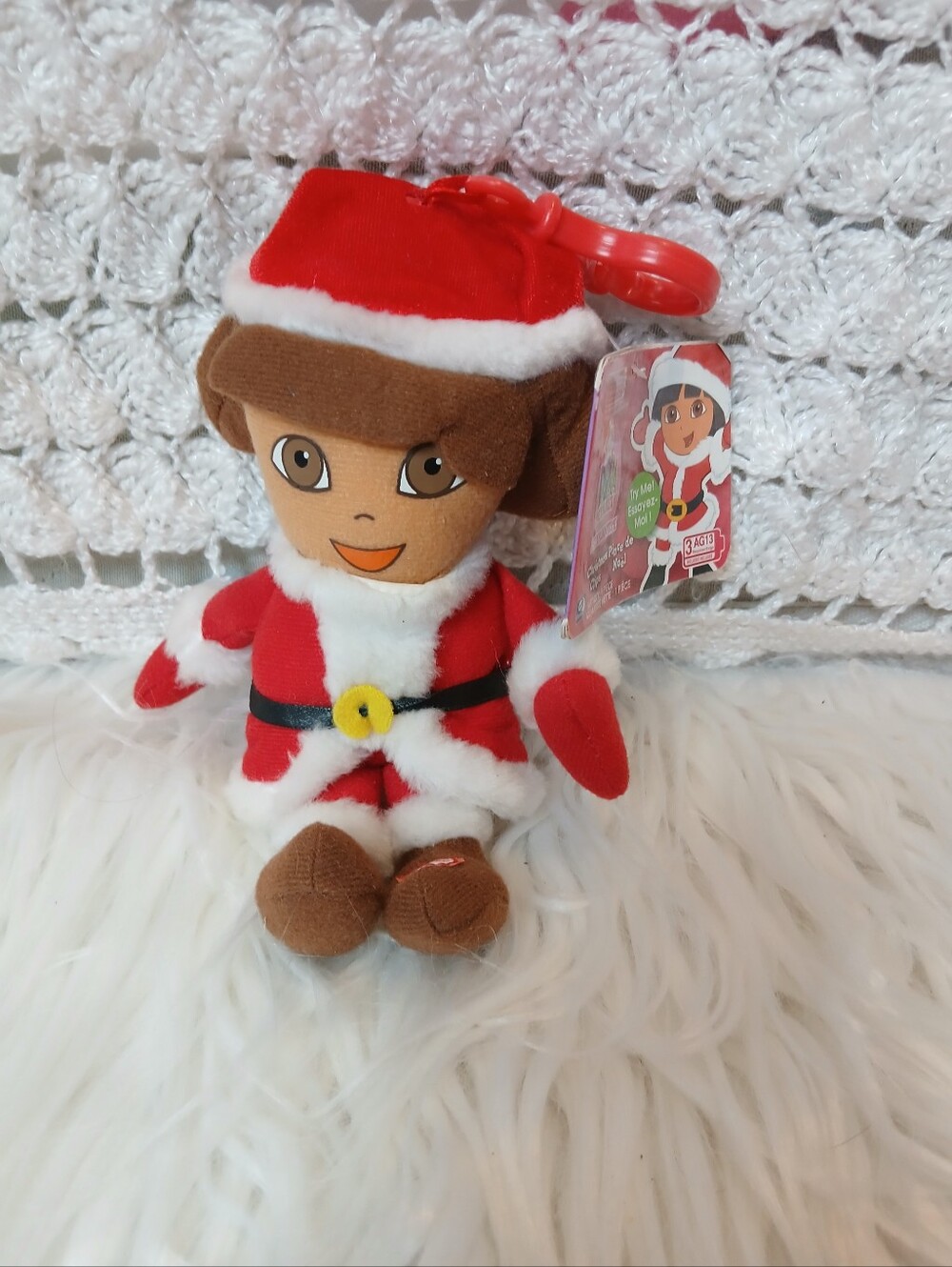 Dora Talking Christmas Plush Clip Keychain Stuffed Toy Kid Girls Collect 2000s
